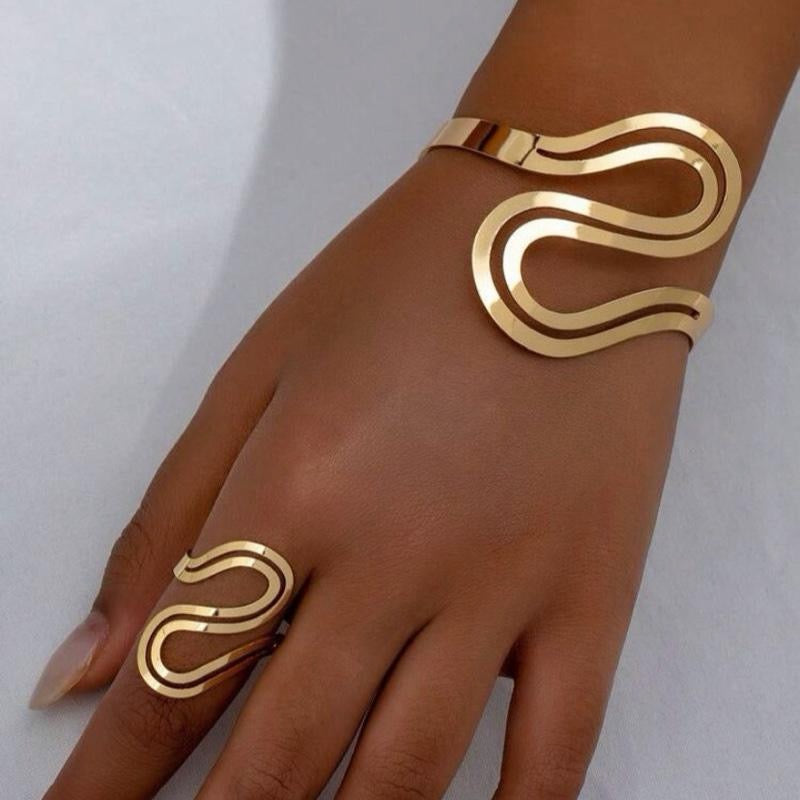 1 Set-Bracelet&Ring /9 chooses Of European & American Style Design Women Ring & Bracelet Set