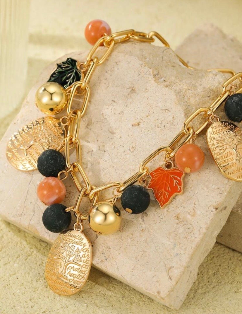 Bohemian Style Round Alloy Oval Pendant Necklace With Tree Pattern for Women 1pc Elegant Jewelry Accessory