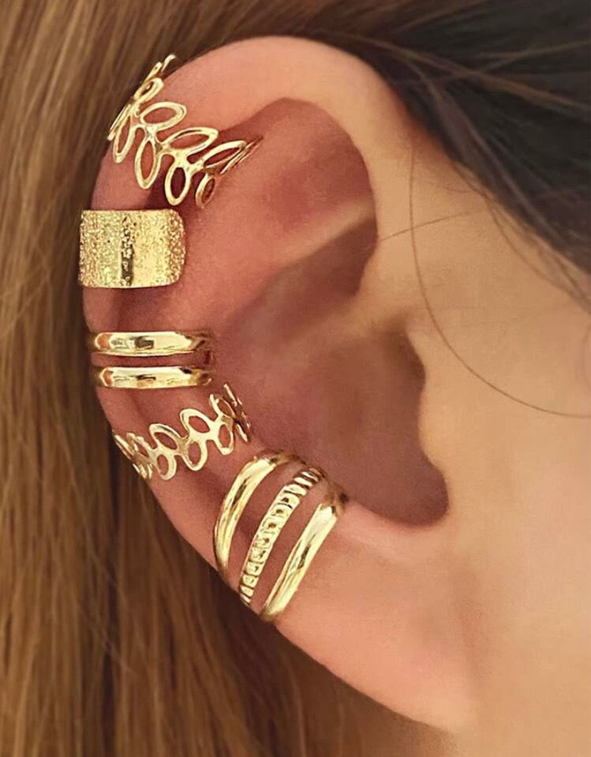 5pcs/Set Gold Advanced Bridal Clip Earrings Earrings Women Earrings Set Valentine's Day Accessories