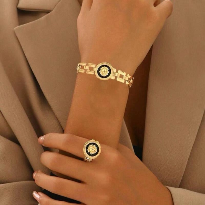 1 Set-Bracelet&Ring /9 chooses Of European & American Style Design Women Ring & Bracelet Set