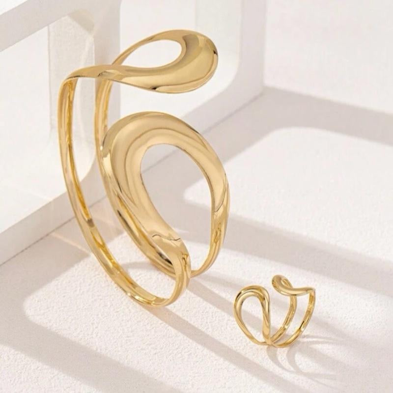 1 Set-Bracelet&Ring /9 chooses Of European & American Style Design Women Ring & Bracelet Set