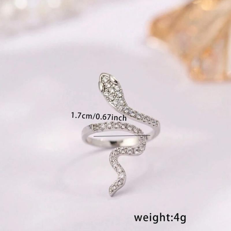 Nooxian Vintage Snake Shape Open Ring for Women Stainless Steel Gold/Silver Elegant Design Versatile Accessory Perfect Gift