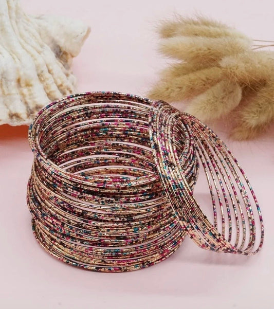 60pcs Iron Alloy Colorful Painted Resin Star Beads Bangle Bracelet for Stylish Accessory Collection