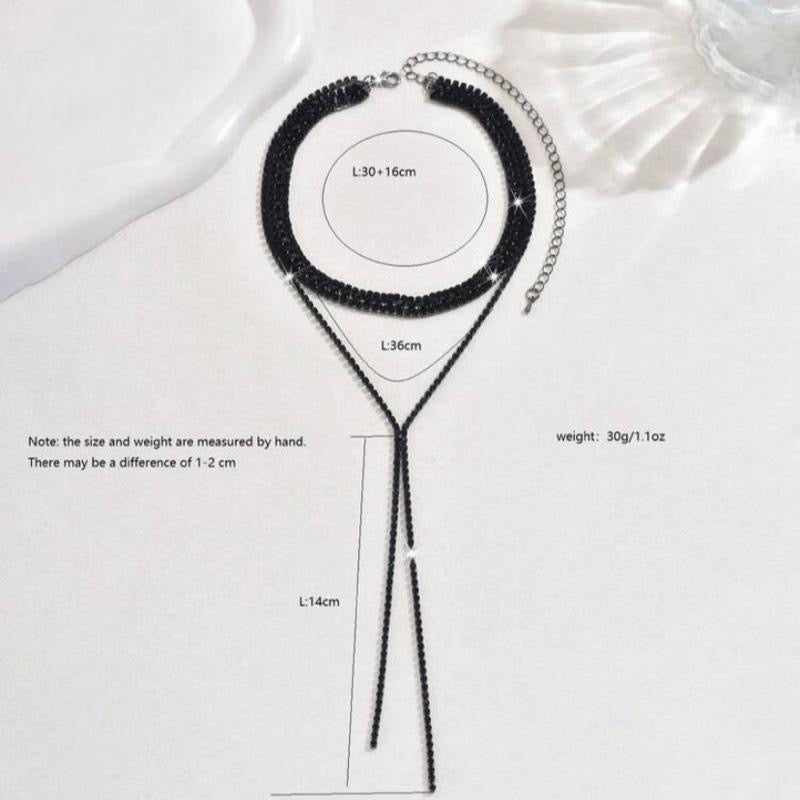 Gothic Style Y-Shaped Long Tassel Multi-Layer Necklace for Women Fashion Party Accessory Ideal for Daily Wear Versatile Design Eye-Catching Piece