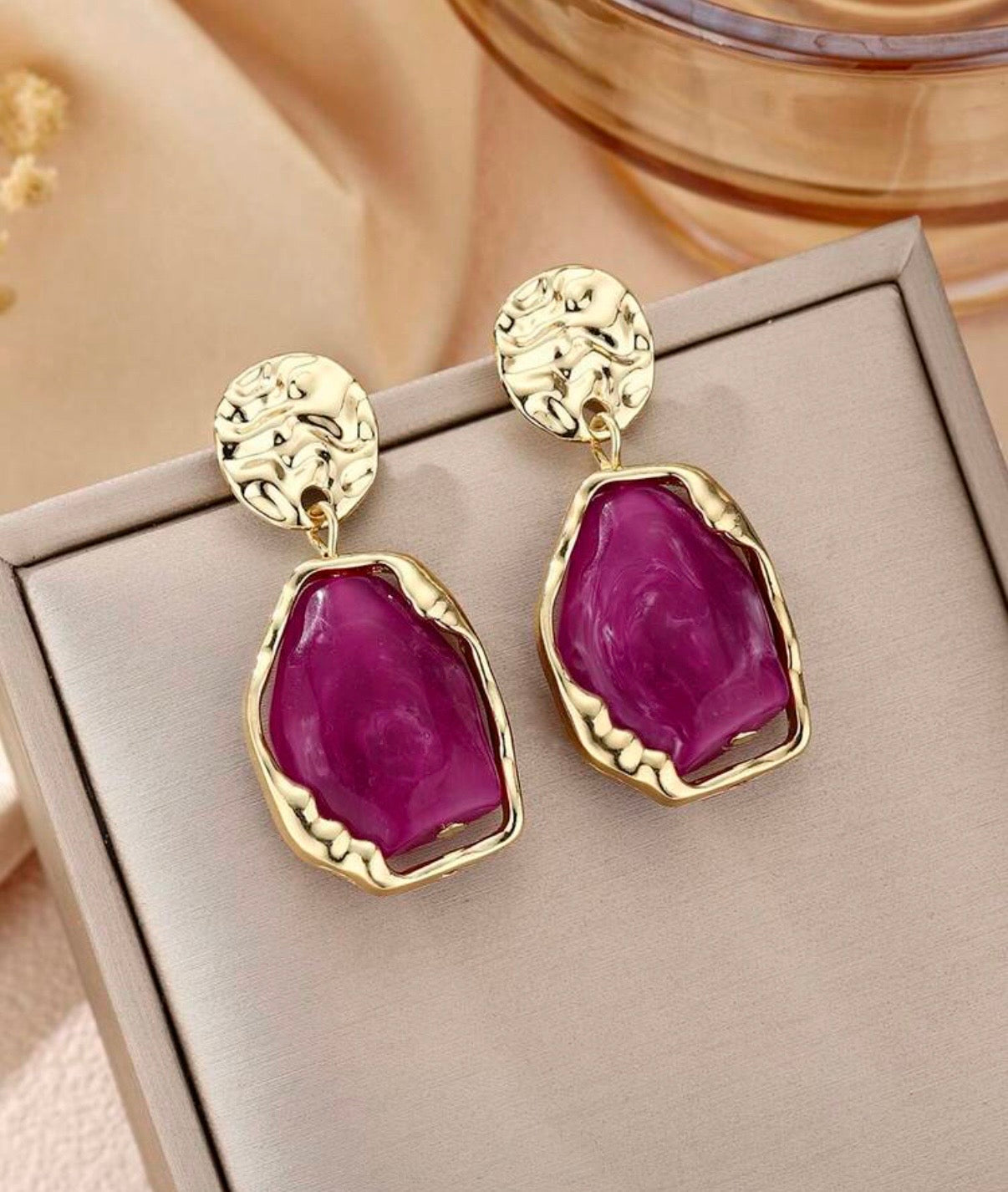 1 Pair /3 color choices Bohemian Luxury Resin Minimalist Classic Versatile Earrings