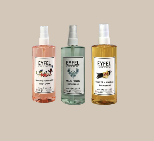 EYFEL Air Freshener Room Spray Bundle (3 x 400ml) Spring Garden & Angel & Vanilla