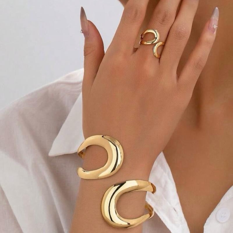 1 Set-Bracelet&Ring /9 chooses Of European & American Style Design Women Ring & Bracelet Set