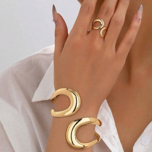 1 Set-Bracelet&Ring /9 chooses Of European & American Style Design Women Ring & Bracelet Set
